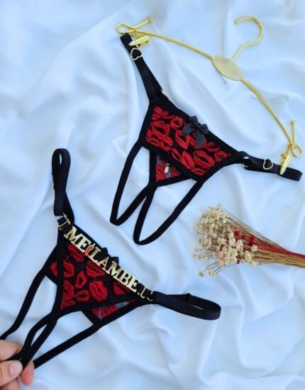 Calcinha Personalizável com abertura em baixo BEIJO